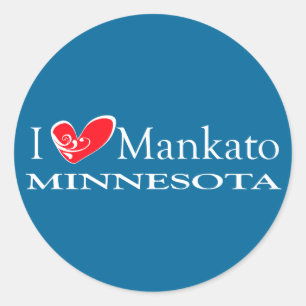 Sticker Rond I Love Mankato Minnesota