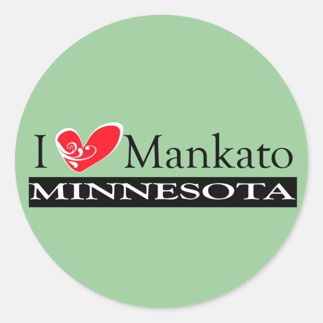Sticker Rond I Love Mankato Minnesota (Devant)