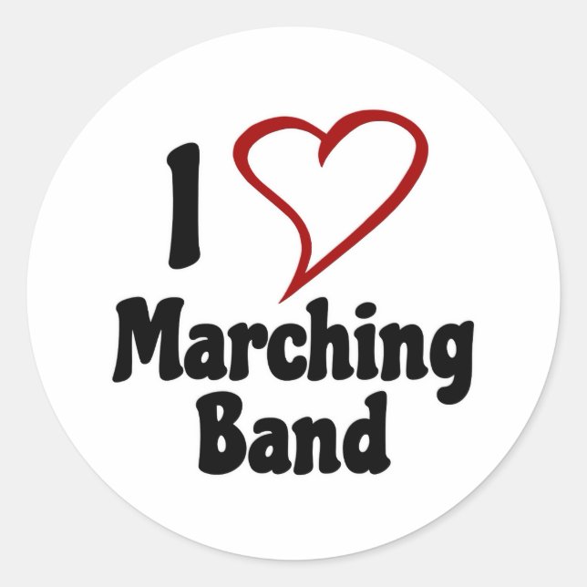 Sticker Rond I Love Marching Band (Devant)