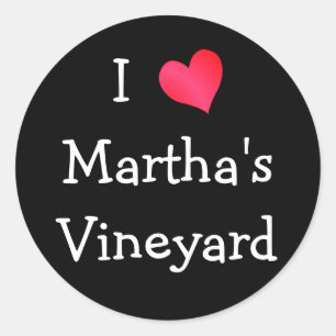 Sticker Rond I Love Martha's Vineyard