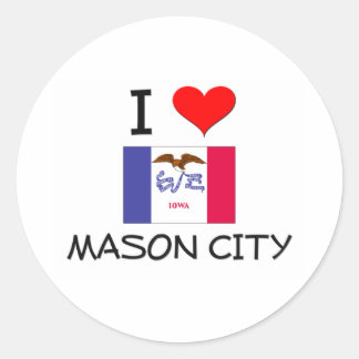 Sticker Rond I Love MASON CITY Iowa
