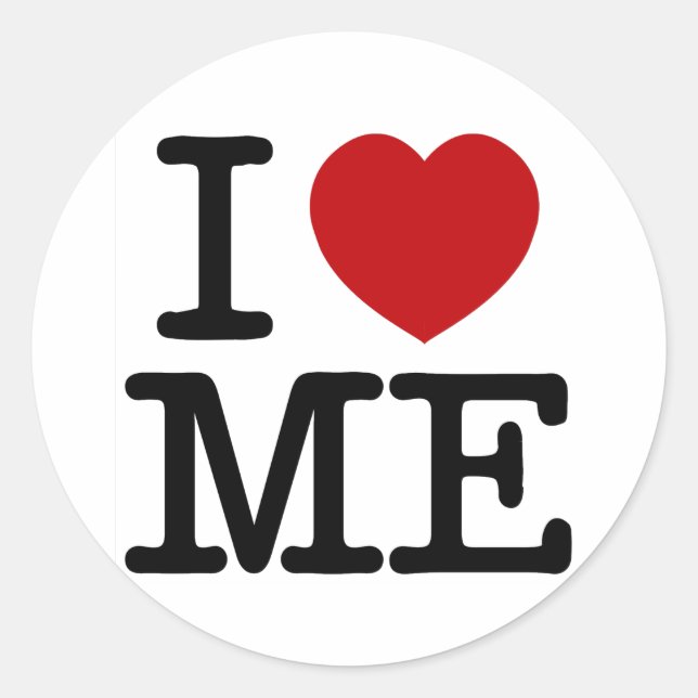Sticker Rond I Love Me Heart Me self estime confiance dignité (Devant)