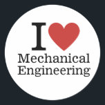 Sticker Rond I ❤️ Love Mechanical Engineering - Étudiant/Facult<br><div class="desc">Célébrez votre passion pour l'ingénierie mécanique avec le Sticker rond "I ❤️ Love Mechanical Engineering" CUSTOM Classic ! Conçu pour les étudiants et les professeurs, cet autocollant est le moyen parfait de montrer votre amour pour le monde de l'innovation, du design et de la technologie. Que vous l’ajoutiez à votre...</div>