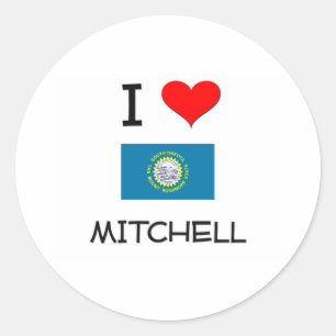 Sticker Rond I Love Mitchell Dakota du Sud