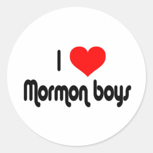 Sticker Rond I Love Mormon Boys