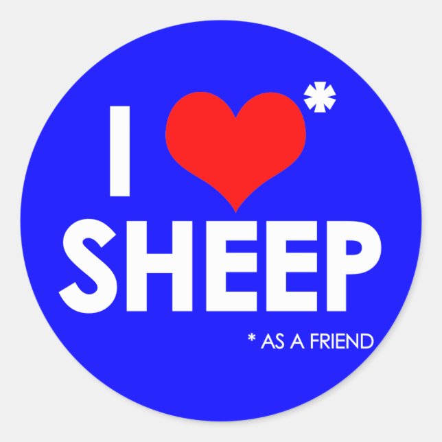 Sticker Rond I Love * Moutons (Devant)