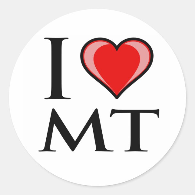 Sticker Rond I Love MT - Montana (Devant)