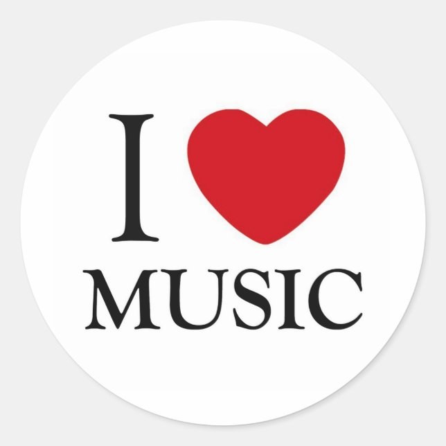 Sticker Rond I Love Music (Devant)