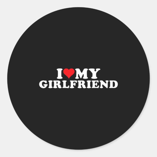 Sticker Rond I Love My Beautiful Girlfriend I Heart My Beautifu (Devant)