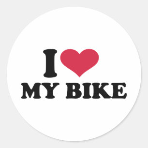 Sticker Rond I Love my bike Bicycle