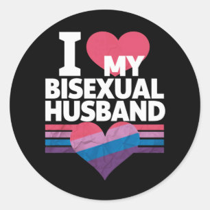Sticker Rond I Love My Bisexual Mari Bi Pride Bisexual Flag