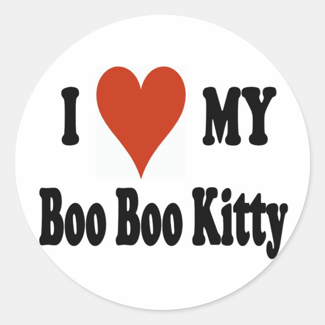 Sticker Rond I Love My Boo Boo Kitty Merchandises (Devant)