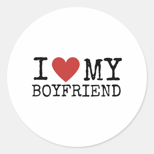 Sticker Rond I Love My Boyfriend (Devant)