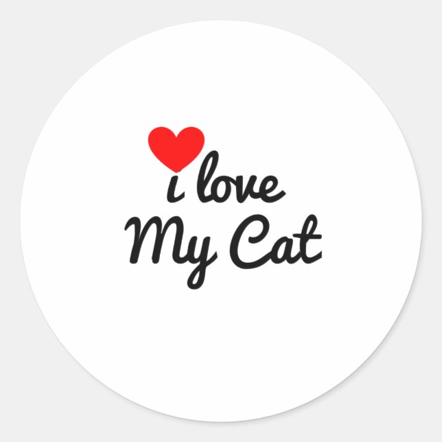 Sticker Rond I love my Cat (Devant)