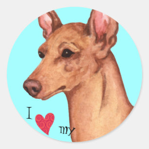 Sticker Rond I Love my Cirneco dell'Etna