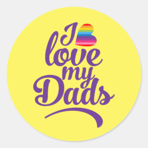 Sticker Rond I Love My Dads - Fierté de la Fête des pères LG