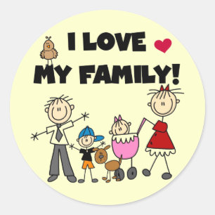 Sticker Rond I Love My Family Tshirts and Gifts