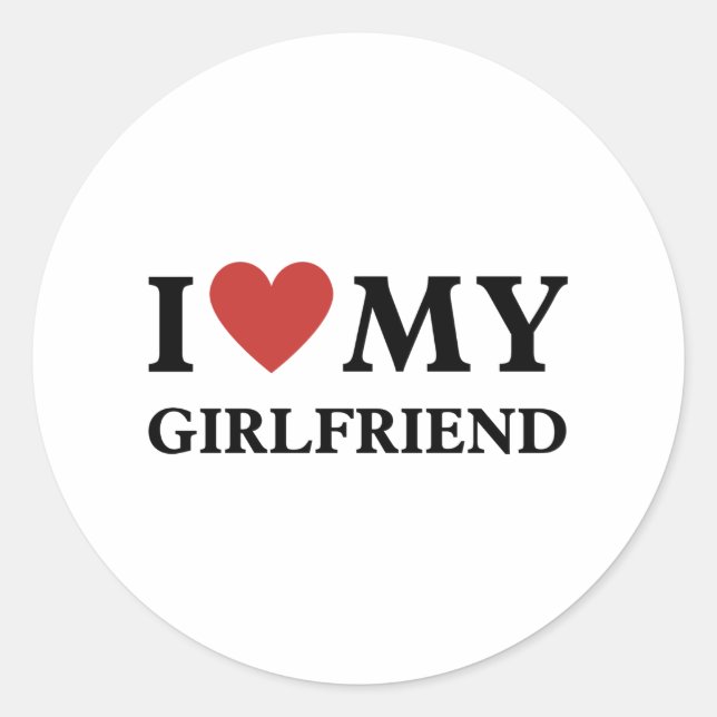 Sticker Rond i Love My Girlfriend (Devant)