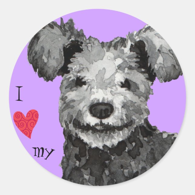 Sticker Rond I Love my pumi (Devant)