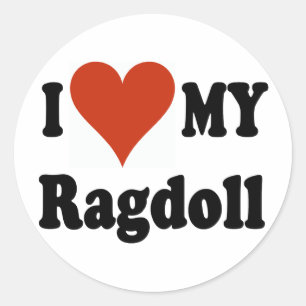 Sticker Rond I Love My Ragdoll Chat Merchandise