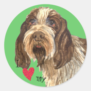 Sticker Rond I Love my Spinone Italiano