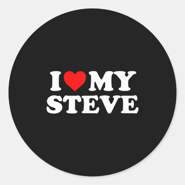 Sticker Rond I Love My Steve  (Devant)