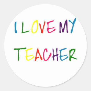 Sticker Rond I Love My Teacher (merci)