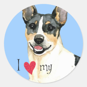 Sticker Rond I Love my Teddy Roosevelt Terrier