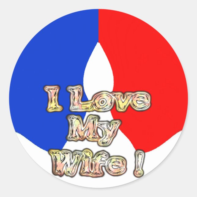 Sticker Rond "I Love My Wife" Imprimer (Devant)