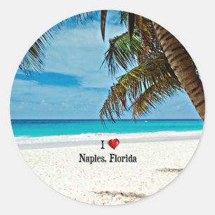 Sticker Rond I Love Naples, Floride