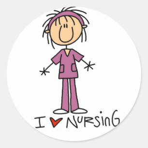 Sticker Rond I Love Nursing Tshirts and Gifts