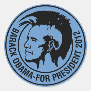 Sticker Rond I Love Obama 2012