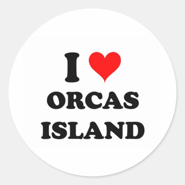 Sticker Rond I Love Orcas Island Washington (Devant)