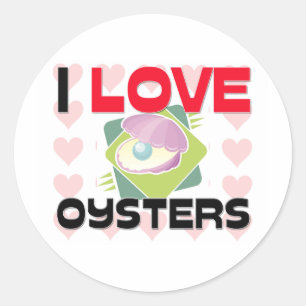 Sticker Rond I Love Oysters