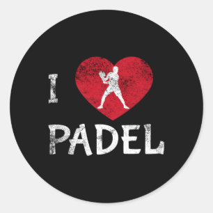 Sticker Rond I Love Padel Tennis Padel Racket Padel Paddleball