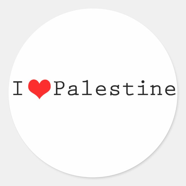Sticker Rond I love Palestine (Devant)