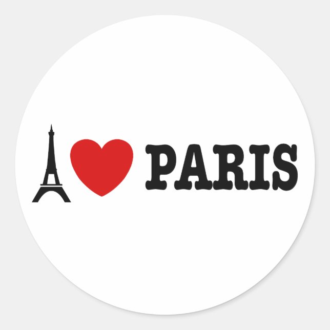 Sticker Rond I Love Paris (Devant)