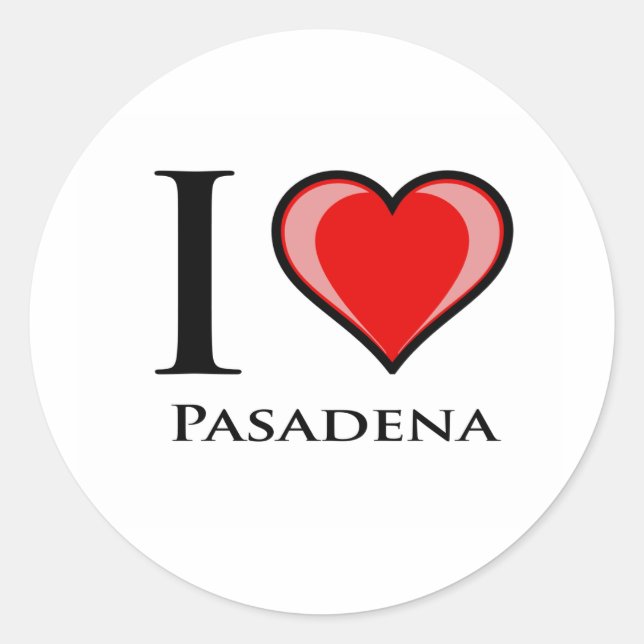 Sticker Rond I Love Pasadena (Devant)