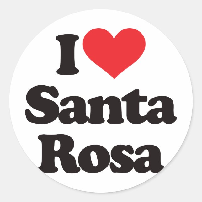 Sticker Rond I Love Père Noël Rosa (Devant)