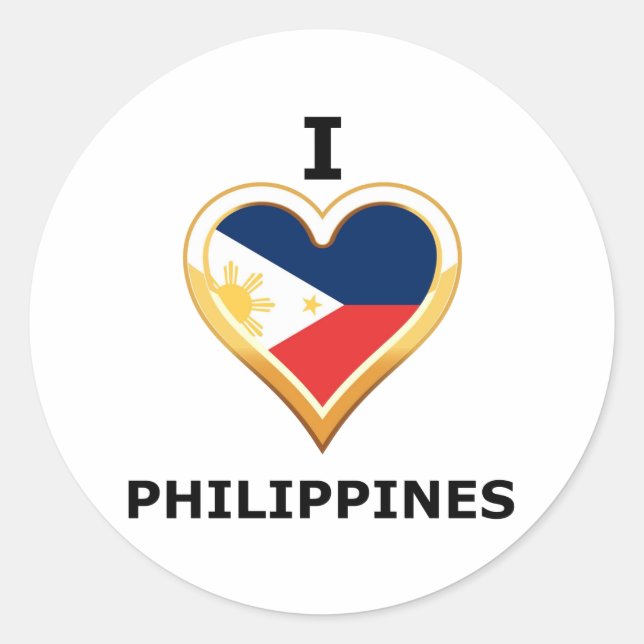 Sticker Rond I Love Philippines (Devant)