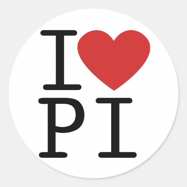 Sticker Rond I Love PI (Sticker) (Devant)