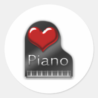 Sticker Rond I Love Piano