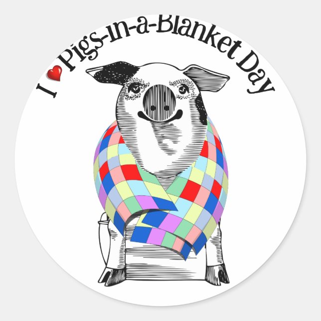 Sticker Rond I Love Pigs * Journée nationale du porc (Devant)