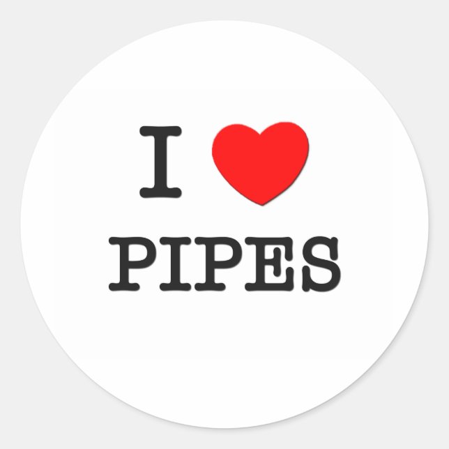 Sticker Rond I Love Pipes (Devant)