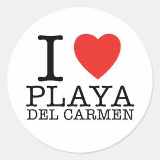 Sticker Rond I love Playa del Carmen