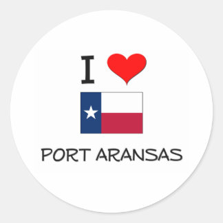 Sticker Rond I Love Port Aransas Texas