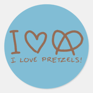 Sticker Rond I Love Pretzels
