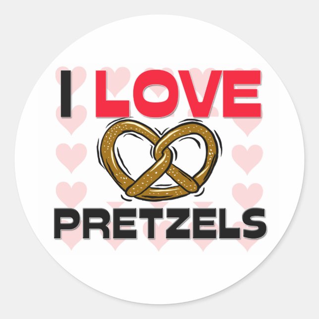 Sticker Rond I Love Pretzels (Devant)
