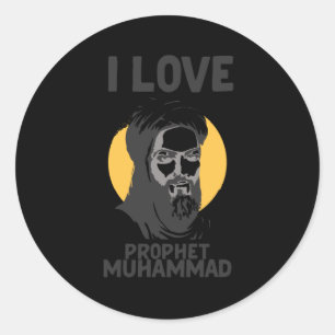 Sticker Rond I Love Prophète Muhammad Muslim Allah