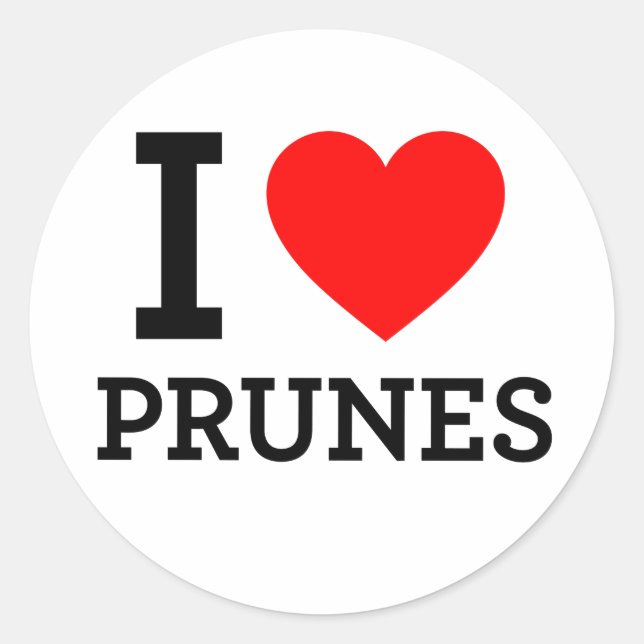 Sticker Rond I Love Prunes (Devant)
